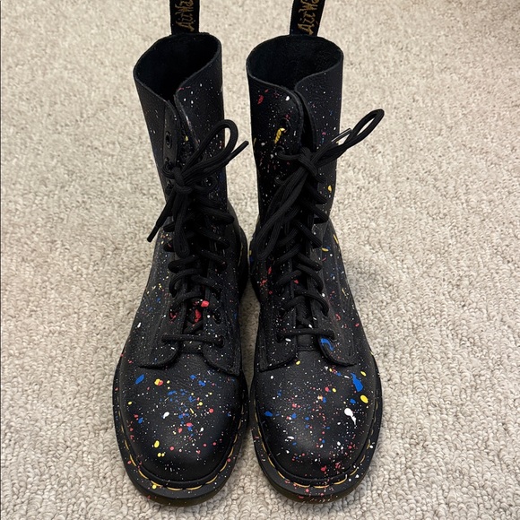 Boots with Colorful Paint Splatter - Picture 2 of 5